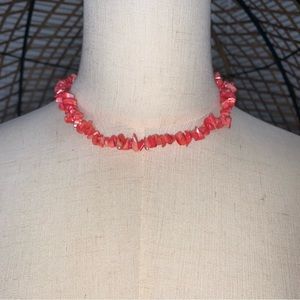 Red Coral Clasp Fashion Beaded Necklace Jewelry